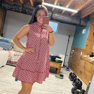 Cupshe Red and White Midi Dress